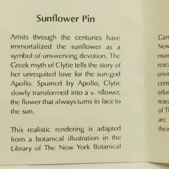 M Of Fine Arts Boston Vintage Signed MFA Sunflower - Picture 4 of 5